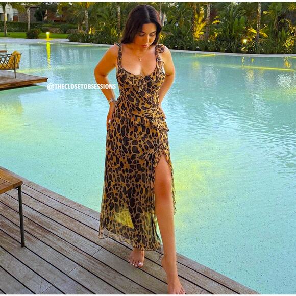 RARE! ZARA VIRAL Leopard Print Midi Dress NWT ✨ Blogger Fave Size M - Picture 11 of 16